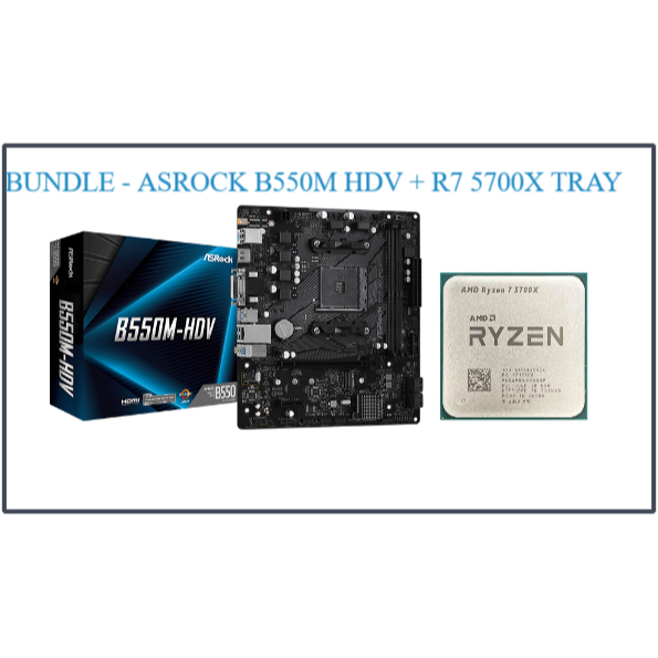 BUNDLE - MOTHERBOARD ASROCK B550M HDV + AMD RYZEN 7 5700X