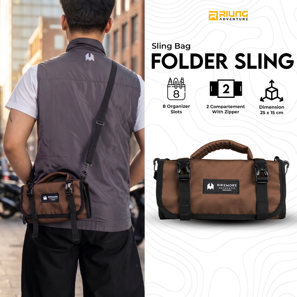 Tas Selempang Pria Tools Sling Bag Organizer Multifungsi EDC Gadget Travel Original Hikemore YKK