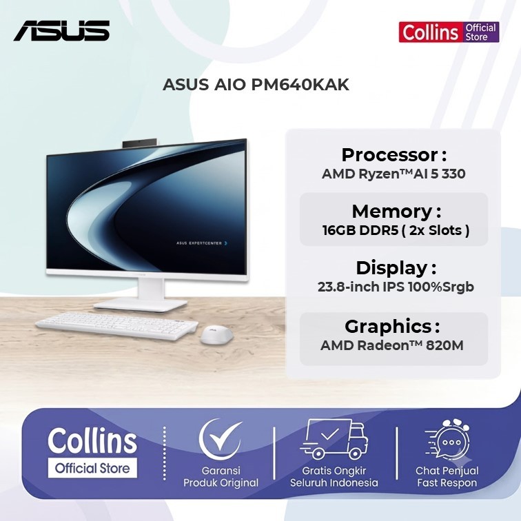 PC Asus ExpertCenter AIO - PM640KAK AMD Ryzen AI 5 330 16GB 512GB Windows 11 + Office