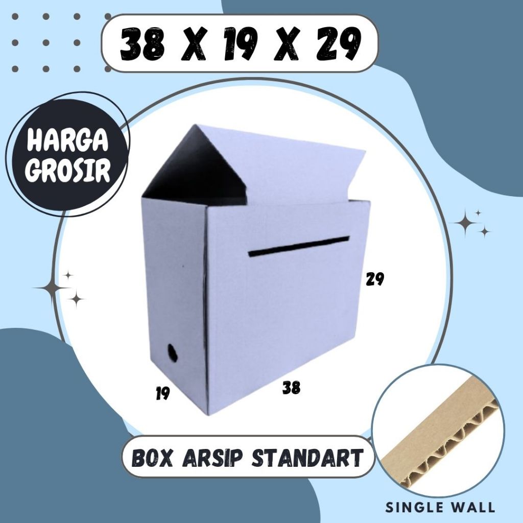 Box Arsip Standart 38x19x29 Putih Polos Kardus File Arsip Packing/polos/Arsip/File/filebox/arsipbox/