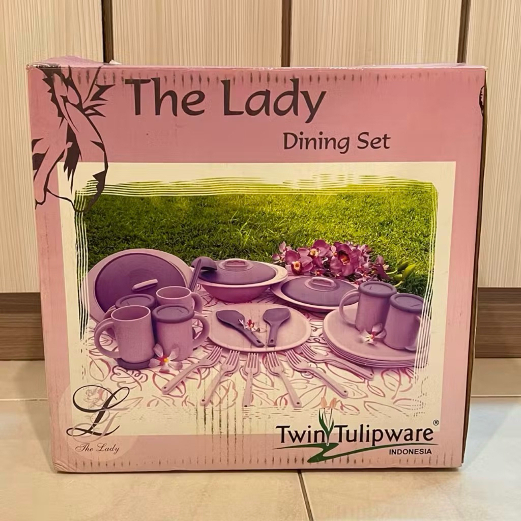 [PRELOVED] TWIN TULIPWARE THE LADY DINING SET ORIGINAL set pelengkapan dan alat makan lengkap berkua