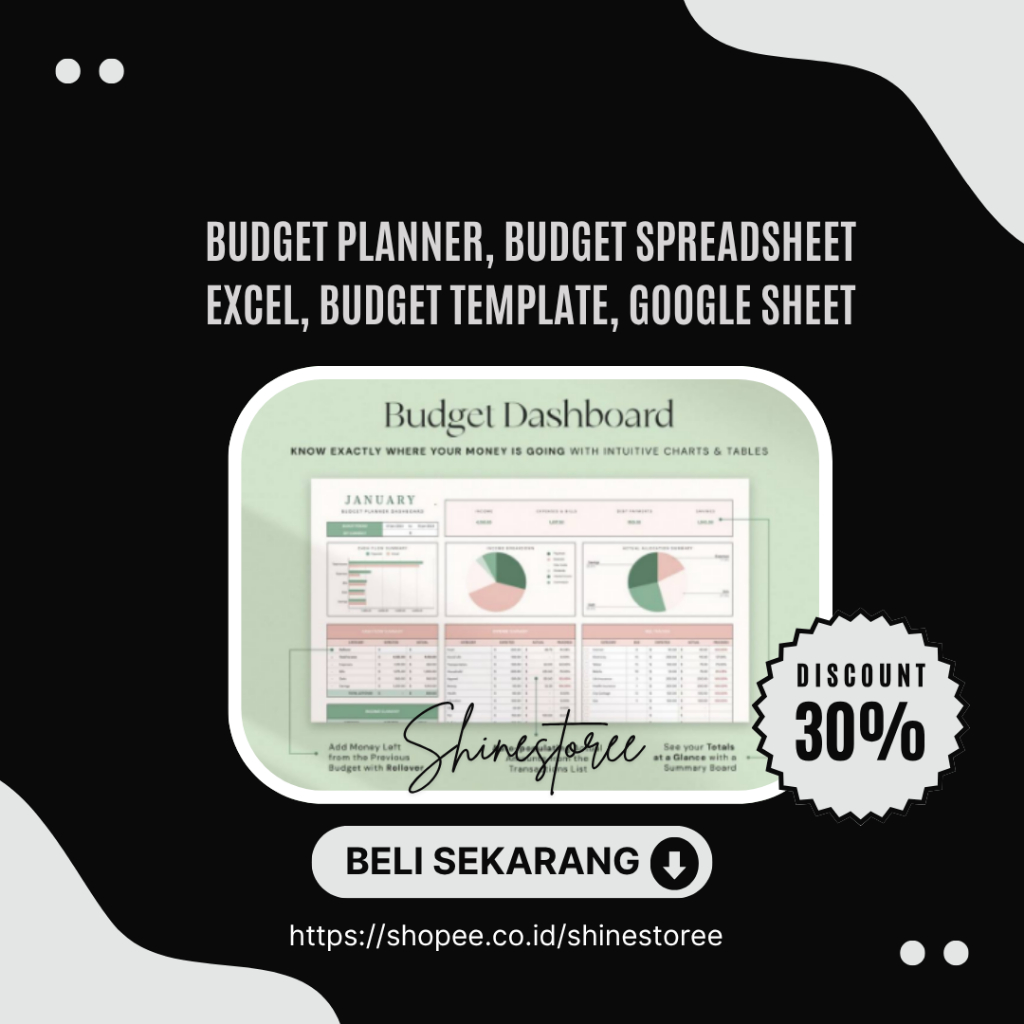 Budget Planner, Budget Spreadsheet Excel, Budget Template, Google Sheets Budget, Monthly Budget Spre