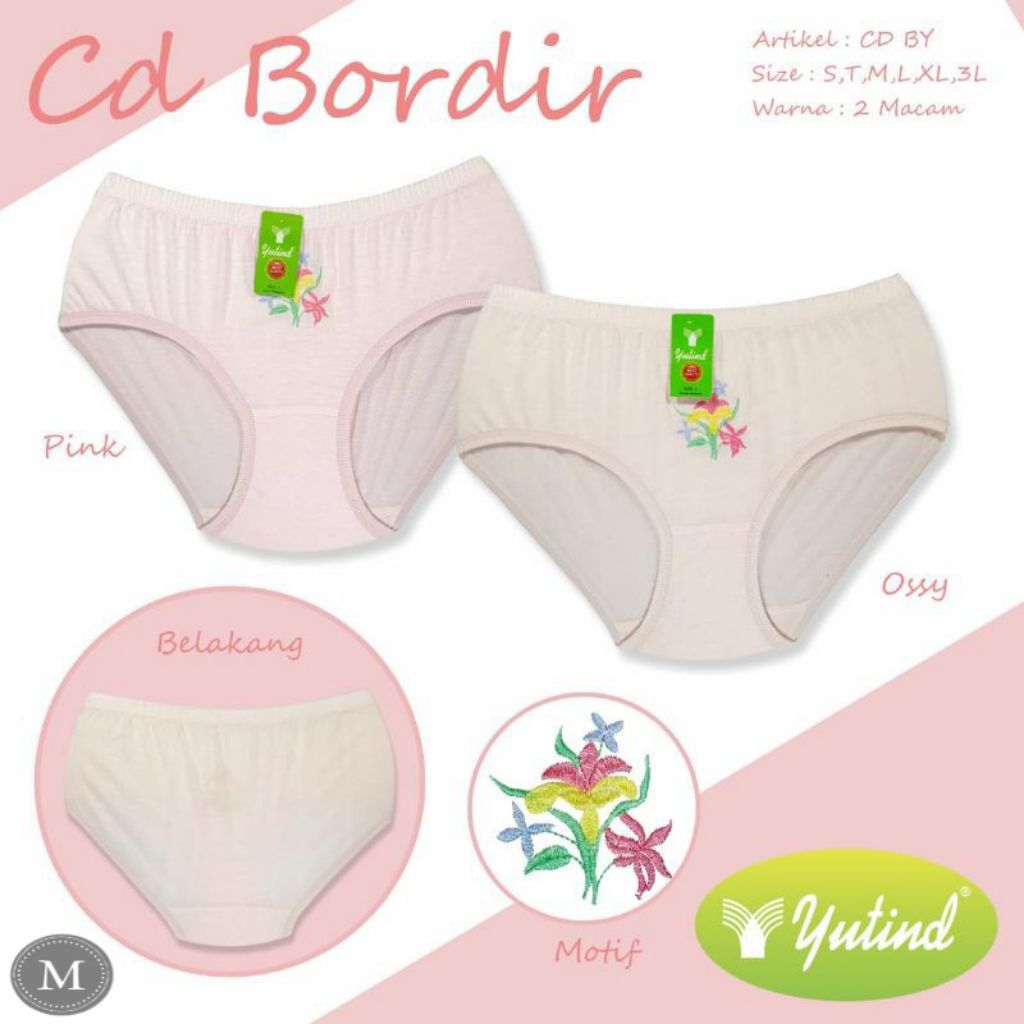 YUTIND BORDIR SABLON - CD Wanita Yutind JUMBO UK S, M, T, L, XL, XXL ( ISI per BIJI ) - YUTIND SABLO