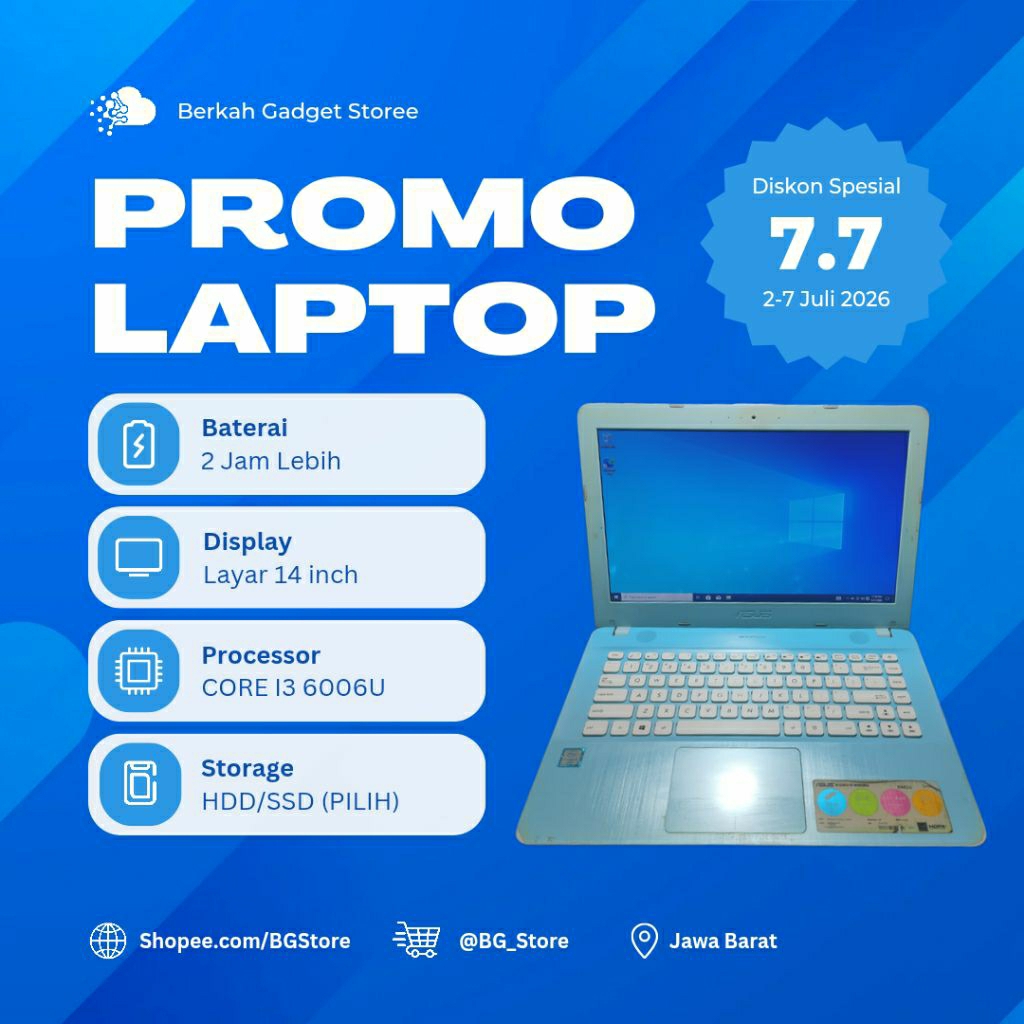 Laptop Asus X441UA Core i3 6006U Ram 4 Gb