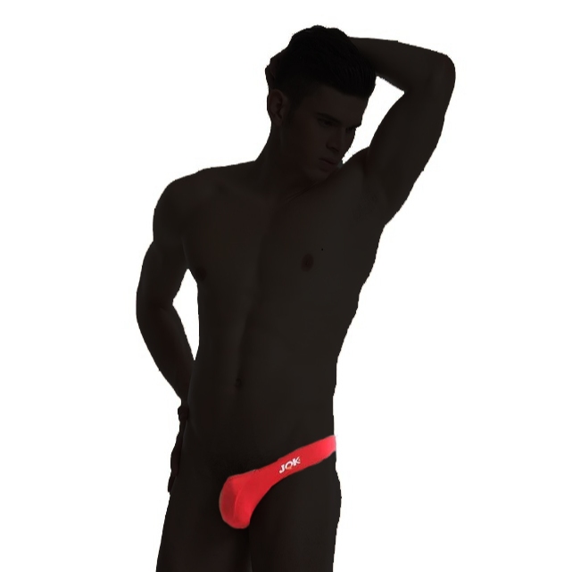 JQK Men Thong CD Celana Dalam Pria Half Side Thong Pria Merah JQ330R