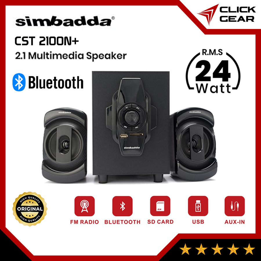 SIMBADDA CST 2100N+ Speaker Desktop 2.1 Bluetooth Multimedia USB Active Bass Subwoofer Wireless Spik