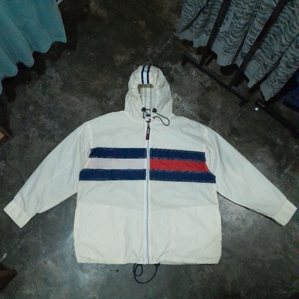 VINTAGE TOMMY JEANS BIG FLAG SAILING JACKET WHITE BONES