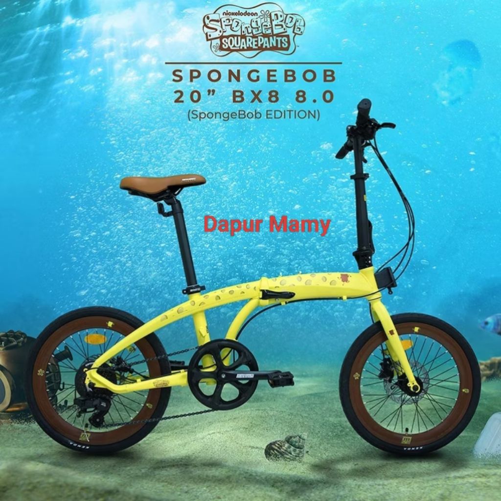 Sepeda Lipat Maximo 20 inch/16 inch Maximo Piegare Spongebob 8 Speed Folding Bike