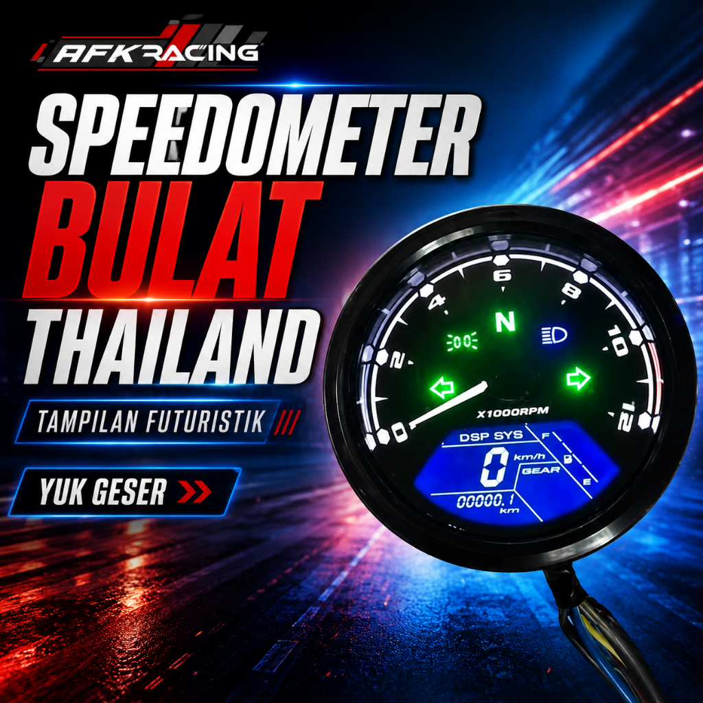 speedometer gauge meter LED LCD spidometer kilometer bulat digital BABON GNB universal segala jenis 