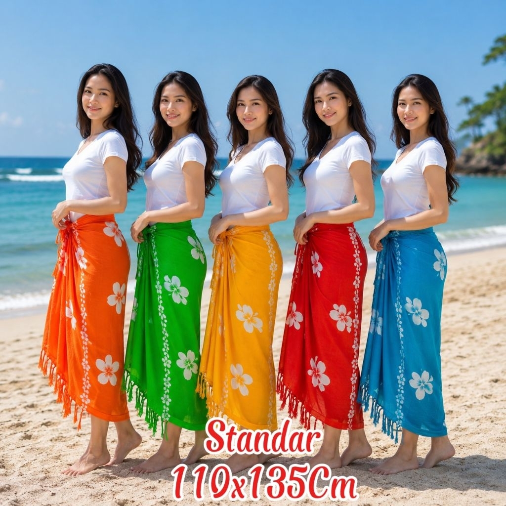 Kain Pantai Standar Motif Bunga // Sarung Bali // Kain Bali