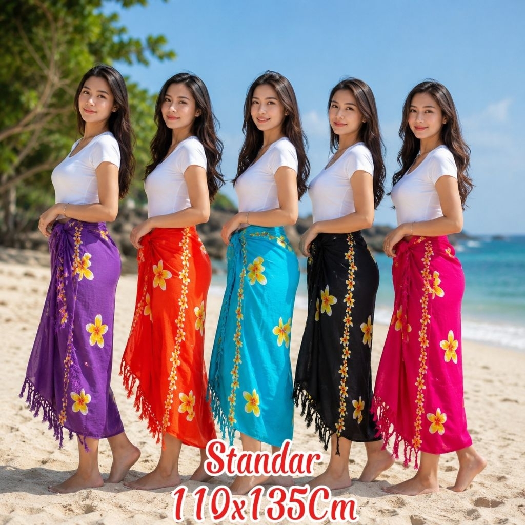 Kain Pantai Standar Motif Bunga // Kain Bali // Sarung Bali