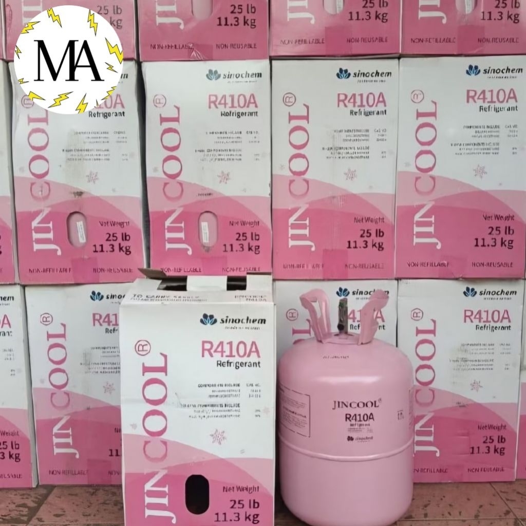 R410A/R410/R 410 refrigerant merk JINCOOL isi 11,3 kg segel pabrik