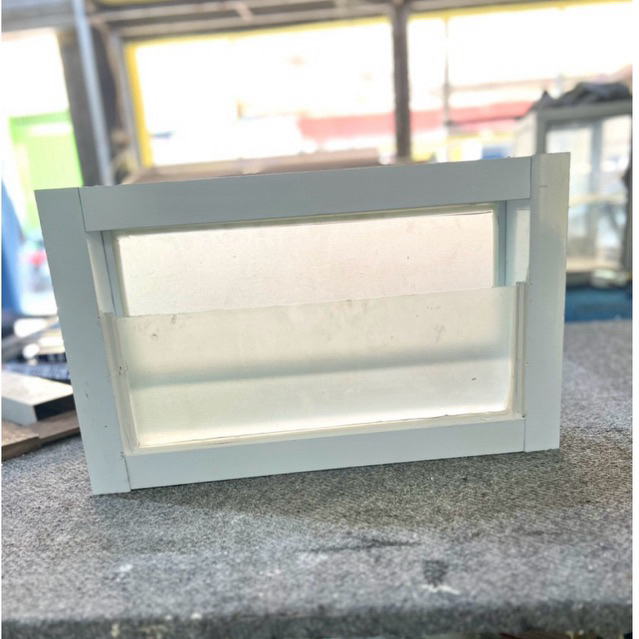 Jendela Boven Aluminium Kaca mati zigzag /Roster/Loster