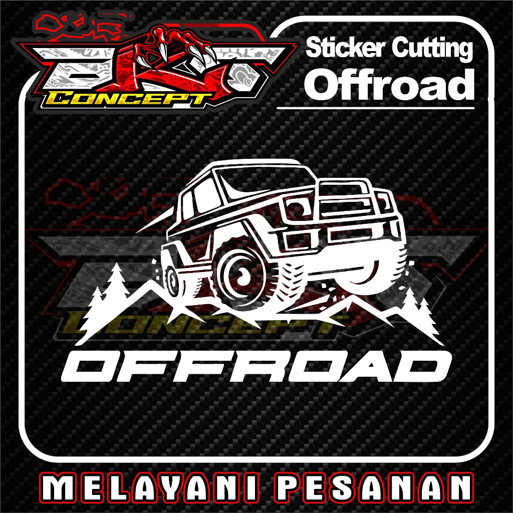 (COD) STICKER CUTTING OFFROAD STIKER KACA BELAKANG MOBIL OFFROAD 35X20 CM