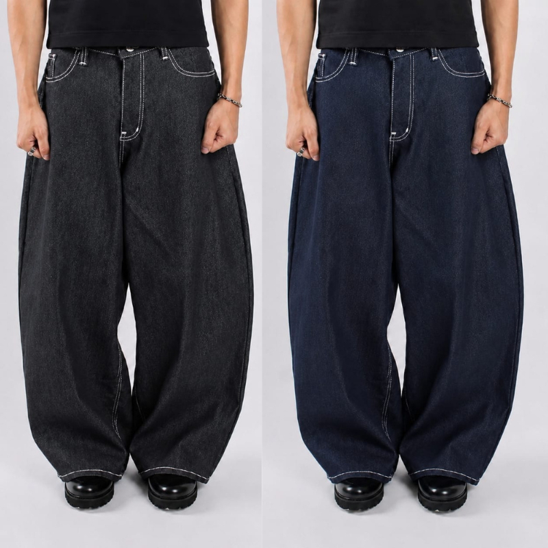 RAW DENIM BAGGY - LONG PANTS JEANS - RAW DENIM BALLOON