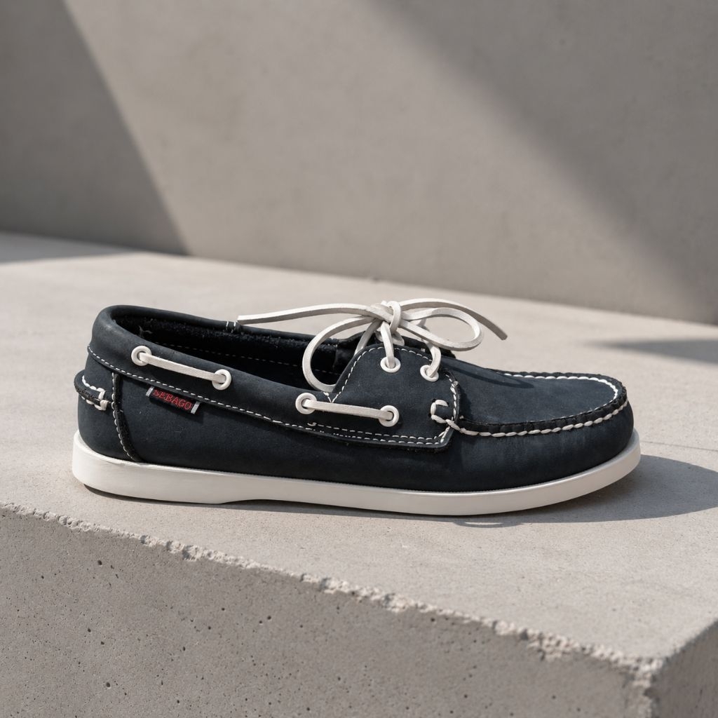 Sepatu Boat Shoes Pria Portland Navy Crazy Horse Leather Casual