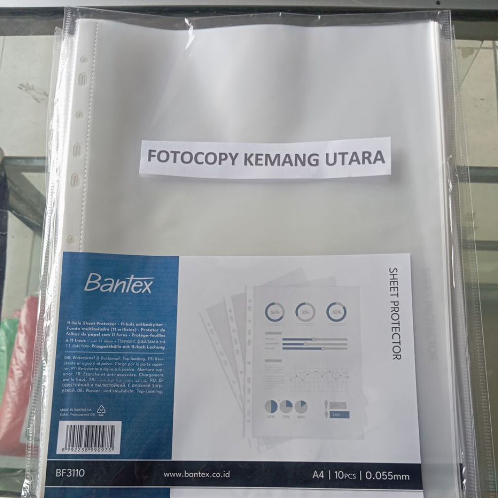 bantex PP Pocket / sheet protector A4 isi 10