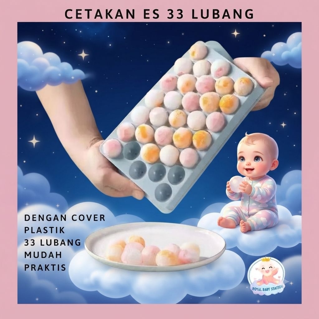 Cetakan Es Batu Es Buah jelly 33 Lubang