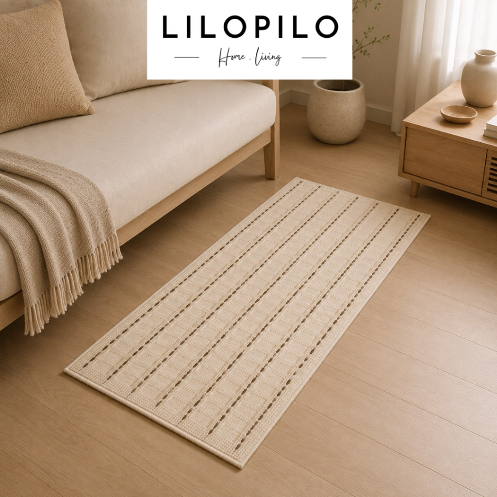 Cashmere Floor Mat / Keset Kaki Bulu Lembut Antislip Kasmir Karpet Bulat Bulu Karpet Ruang Tamu Moti