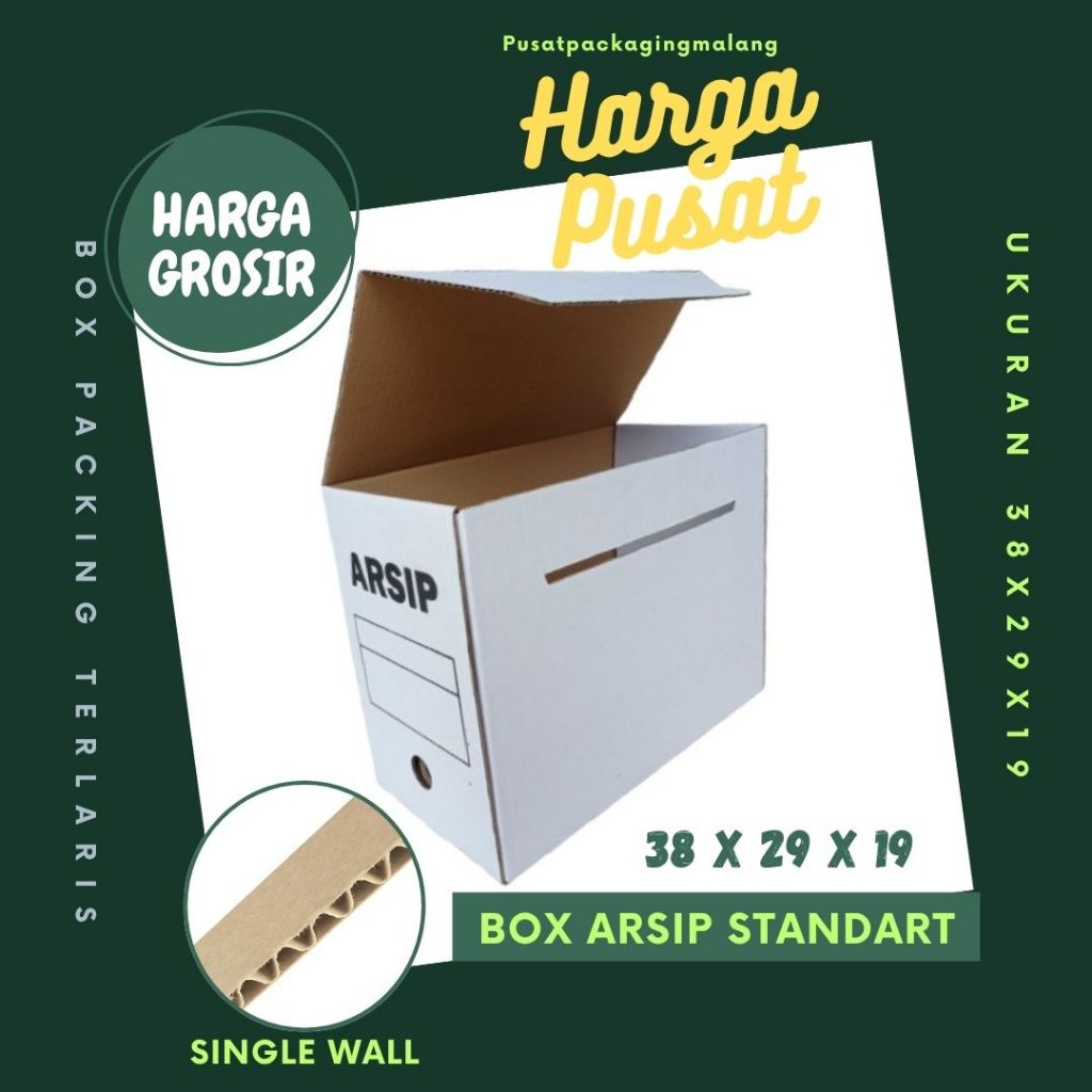 Box Arsip Print Standart 38x19x29 Putih Kardus File Arsip Packing/polos/Arsip/File/filebox/arsipbox/