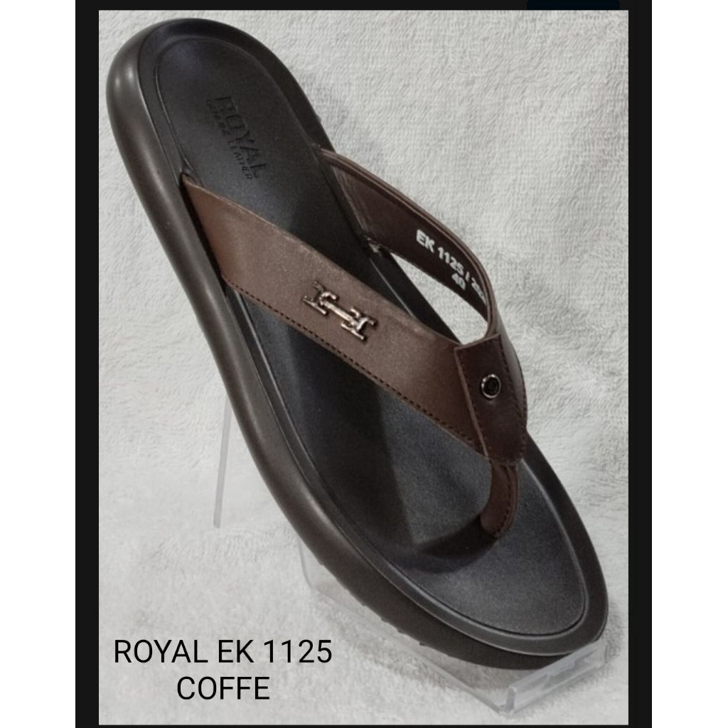 TERBARU sandal cowok, sandal pria, sandal jepit bahan kulit asli brand ROYAL