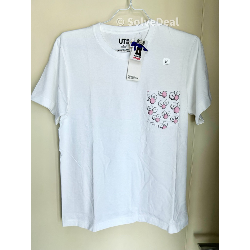 Kaos Uniqlo Kaws BFF Pocket White Graphic Tee Original UT Collection