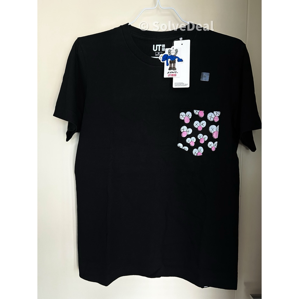 Kaos Uniqlo Kaws BFF Pocket Black Graphic Tee Original UT Collection