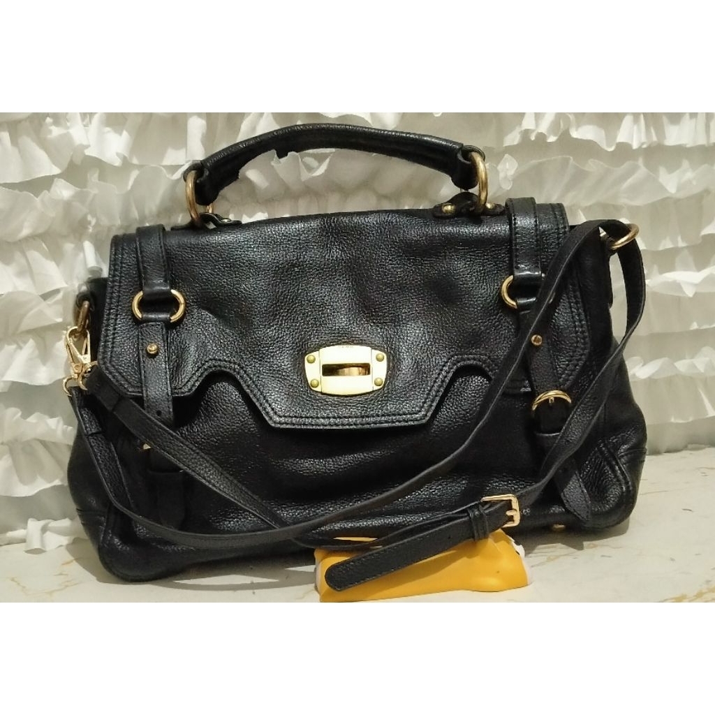 Tas miu miu Cervo leather Satchel kulit rusa