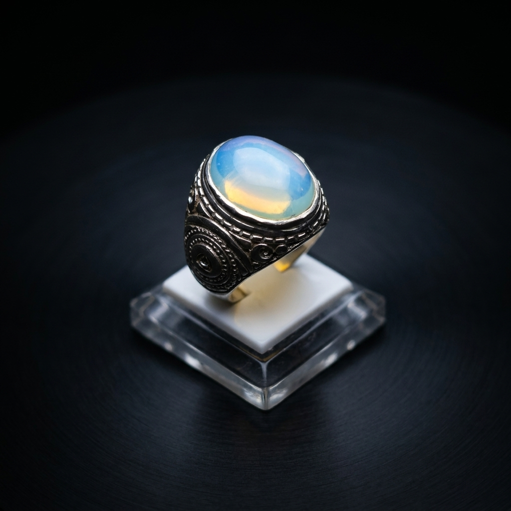 Cincin Pria Batu Akik Barjad Api Segoro Geni