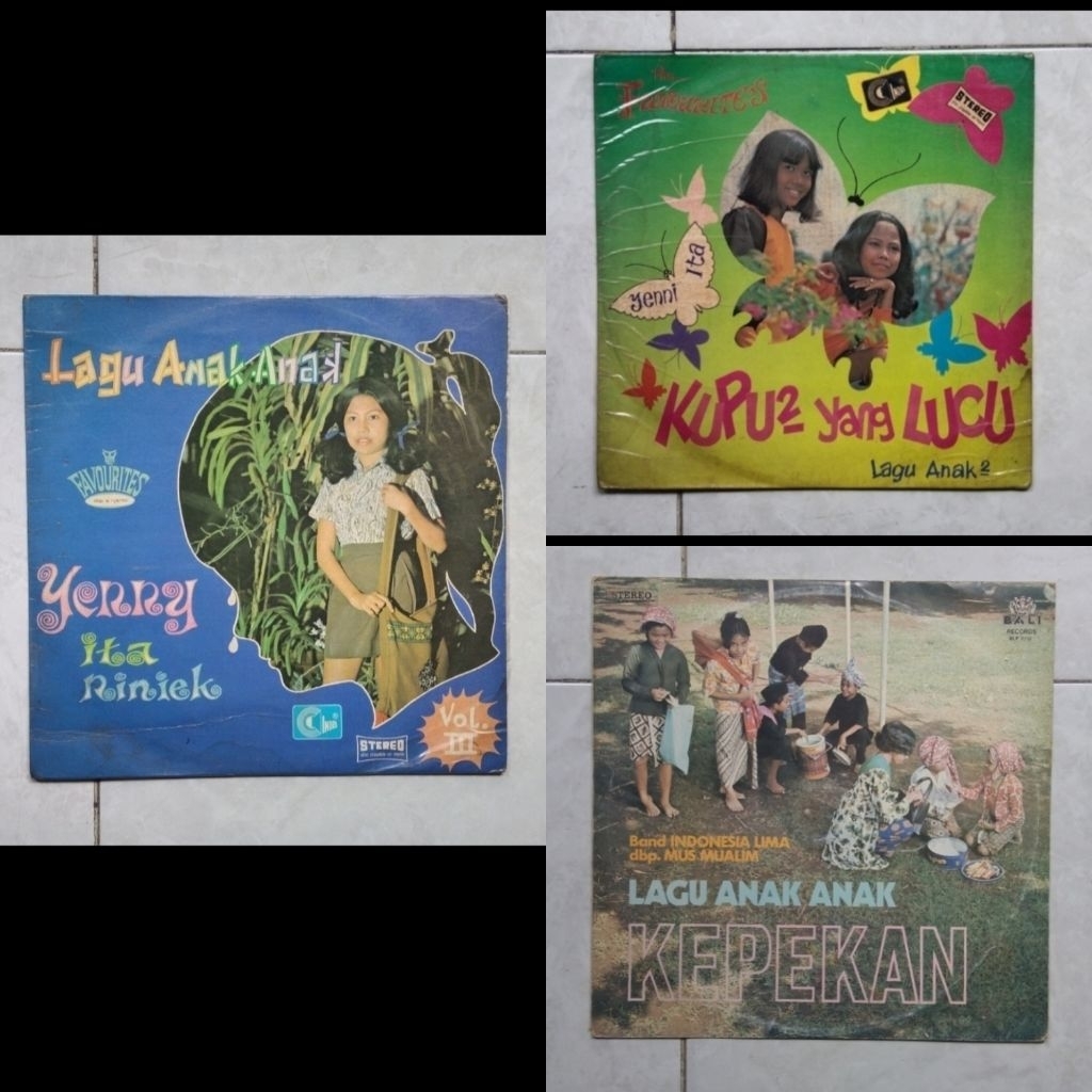Borongan 3 vinyl piringan hitam lagu anak