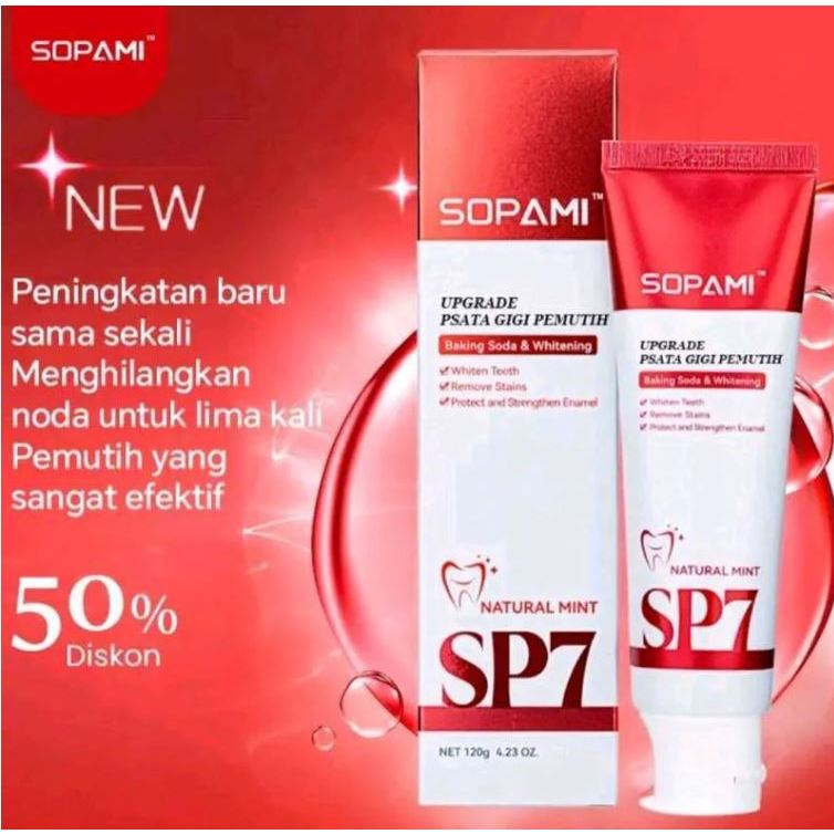 Sopami sp7 pasta gigi probiotik memutihkan gigi menghilangkan noda