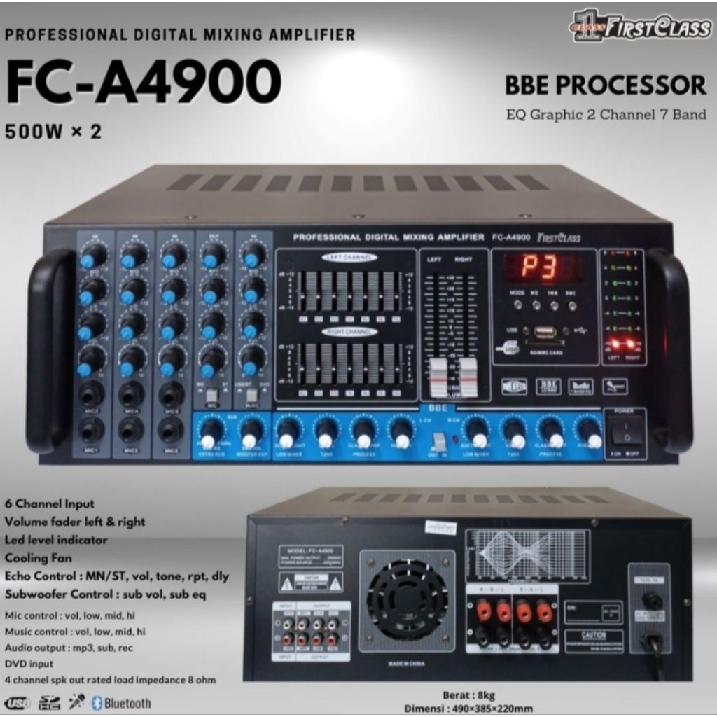 PROFESSIONAL DIGITAL MIXING FIRSTCLASS FC A4900 FIRSTCLASS AMPLIFIER FCA4900