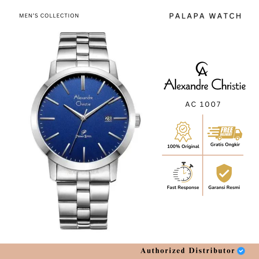 Jam Tangan Pria Alexandre Christie AC 1007 / ac1007 / 1007 Primo Rantai Original Garansi 1 Tahun