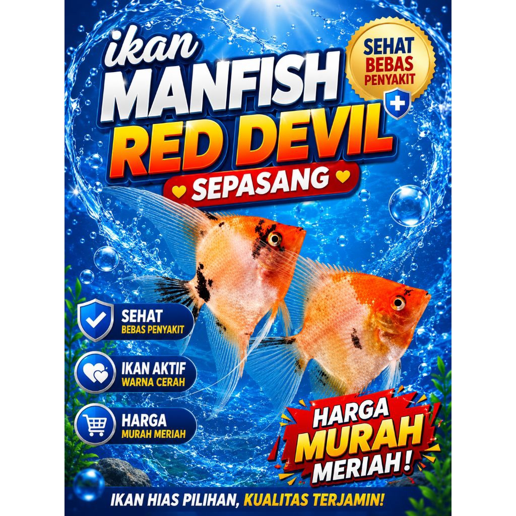 Manfish red devil sepasang ikan hias aquascape
