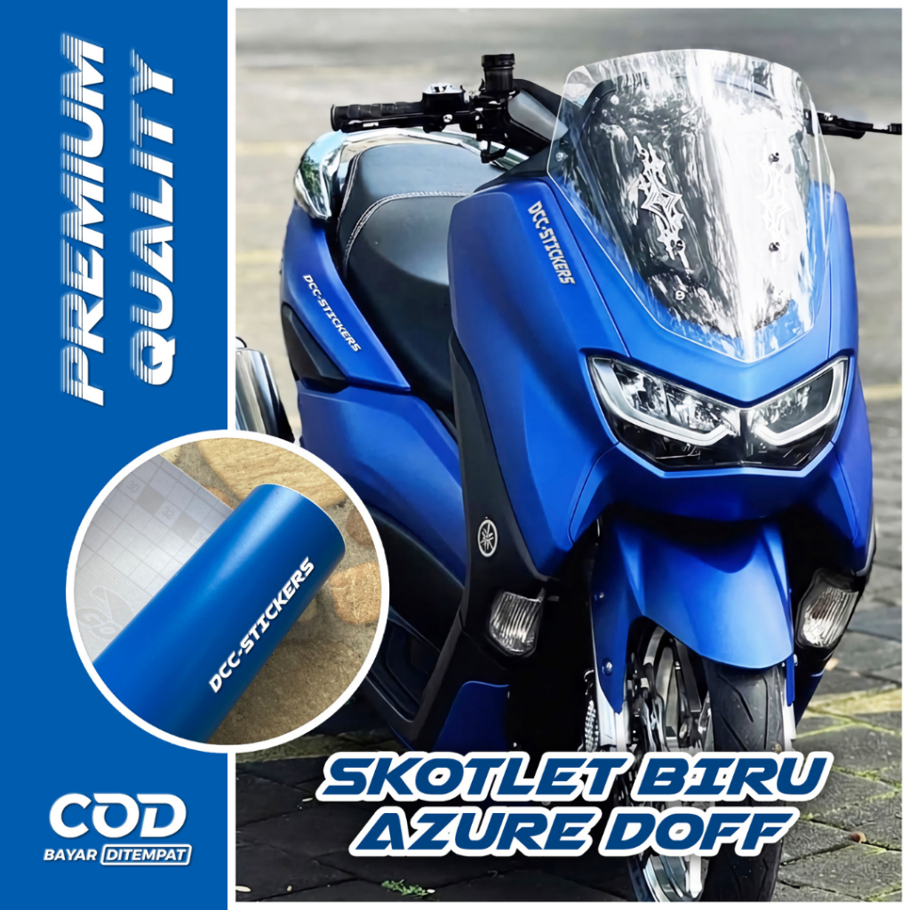 Stiker Skotlet Biru Azure Doff Matte Biru Dongker Elektrik Motor Mobil Decal Vinyl Premium