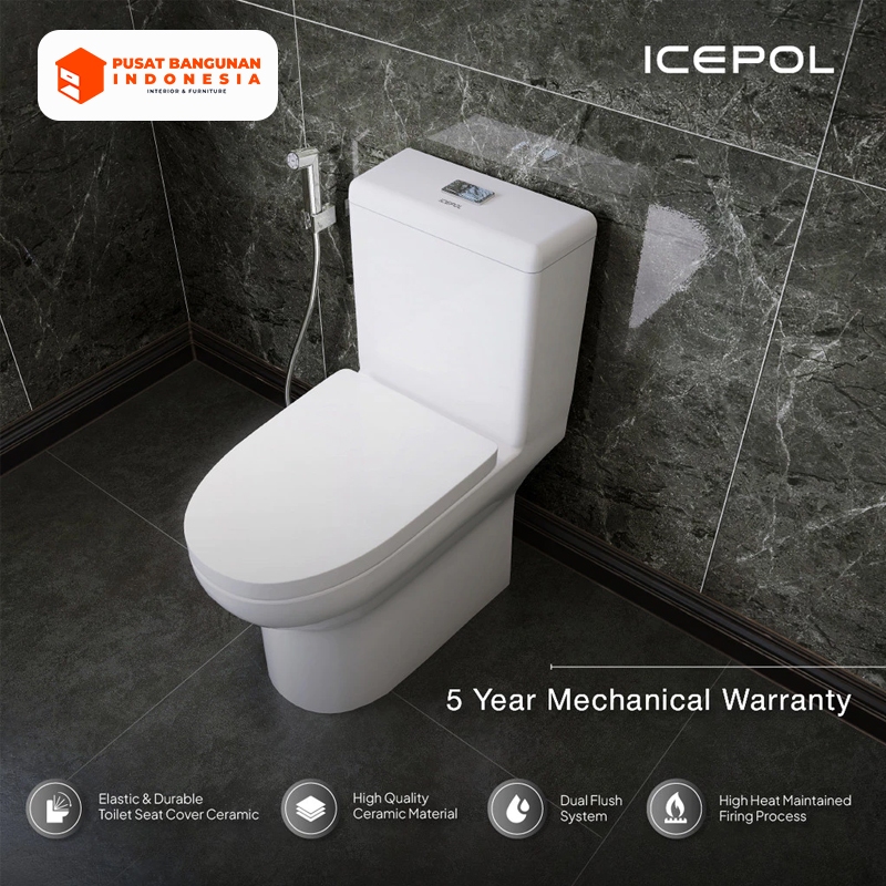 Kloset Duduk Icepol IC 8083 - Desain Modern, Hemat Air, Instalasi Mudah