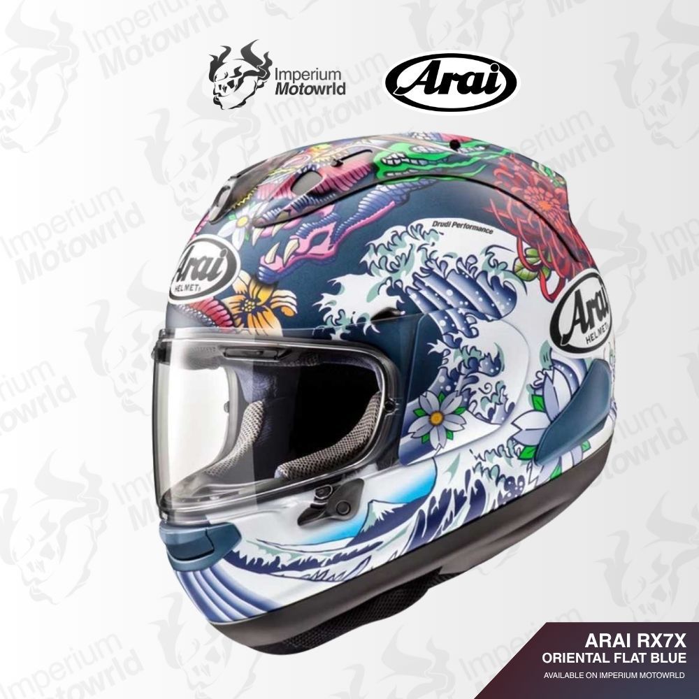 Helm Arai RX-7X Oriental Flat Blue | Helmet Full Face Original | Imperium Motoworld