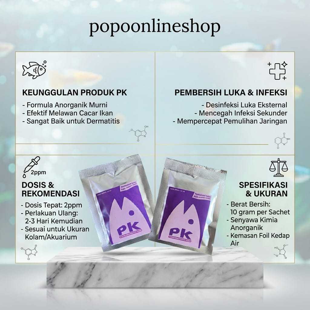 Serbuk pk obat gatal dan obat cacar ikan 10 gram PK Permanganas Kalikus