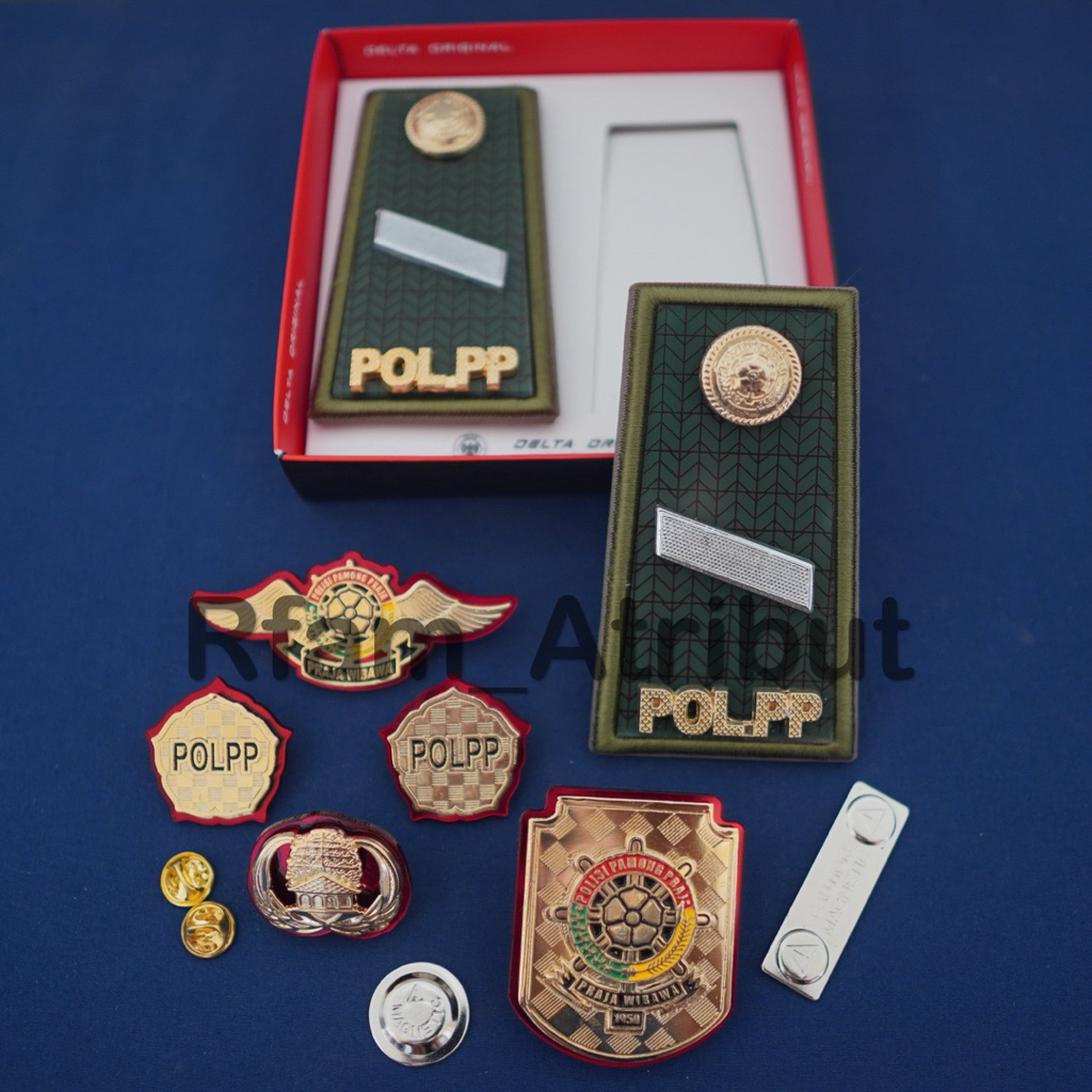 Set Pangkat Satpol pp Pin Korpri / Wing Pol pp / Monogram Pol pp / Kewenangan Pol pp Premium