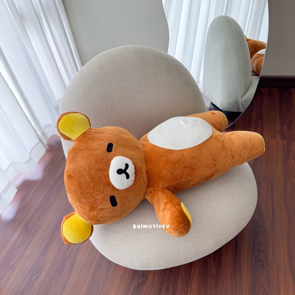 BALMUTLUCU | Boneka Sleepy Rilakkuma 90cm | Boneka Guling Jumbo Lucu Karakter Beruang Kuma