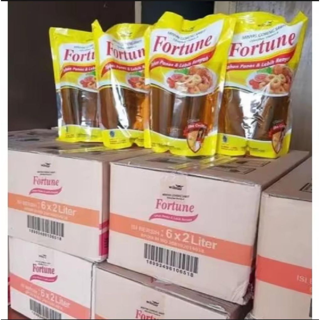 minyak goreng sawit fortune kemasan 2L isi 1 dus