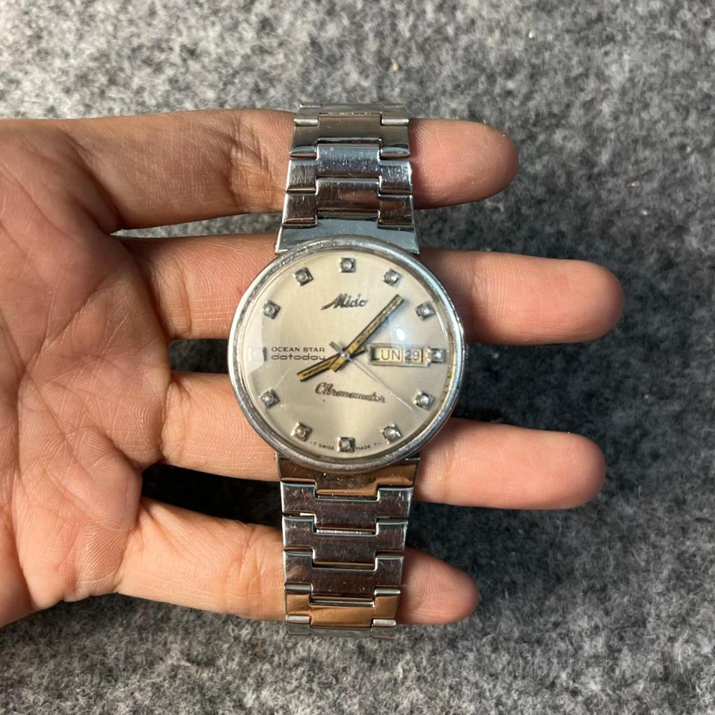 Jam tangan mido commander second original automatic widing silver