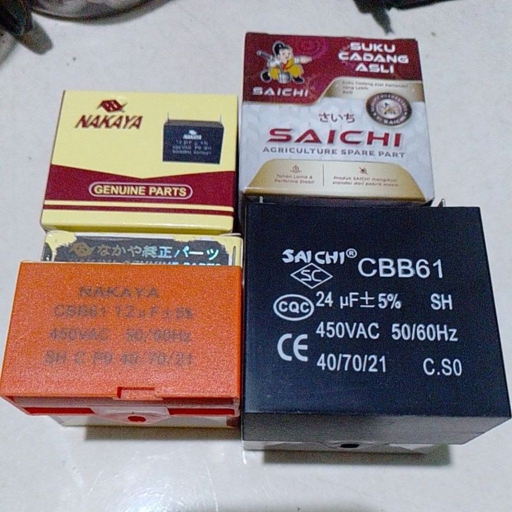KAPASITOR GENSET 12 UF NAKAYA DAN 24 UF SAICHI