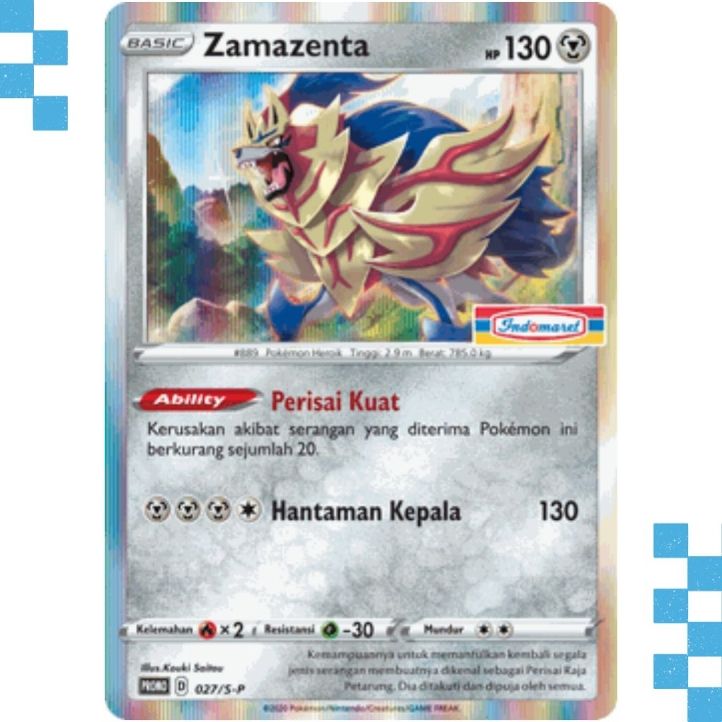 Kartu Pokemon Zamazenta 027/S-P Indonesia Promo Indomaret