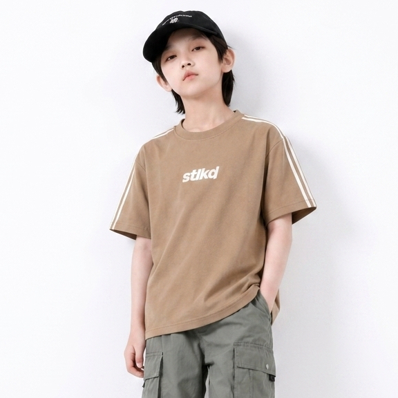 STLKD Kaos Oversize Anak Laki Laki Urban Trail Almond Brown