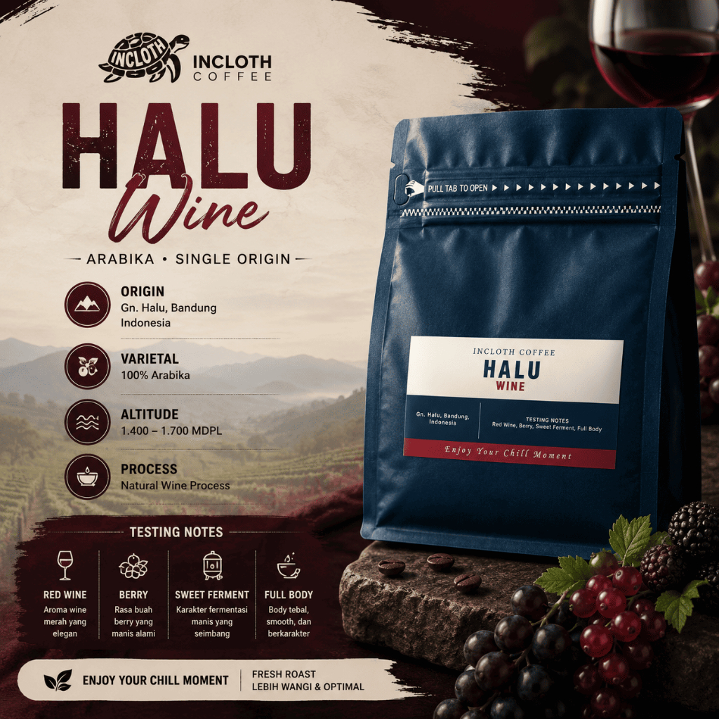 Biji Kopi Arabika Wine - Gunung Halu Fermentasi Wine Red Wine, Berry, Sweet Ferment, Full Body - Coc