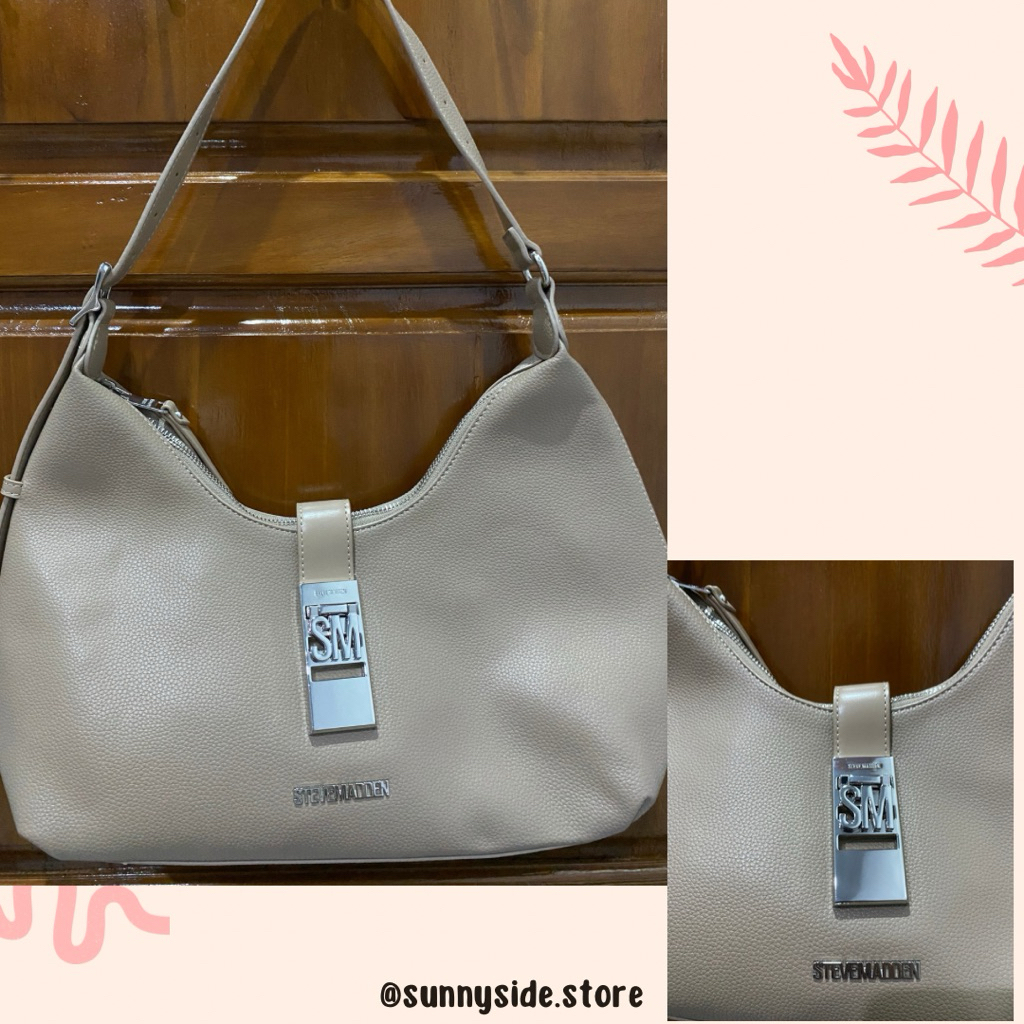 Preloved Tas Steve Madden Bovie Taupe Hobo Original