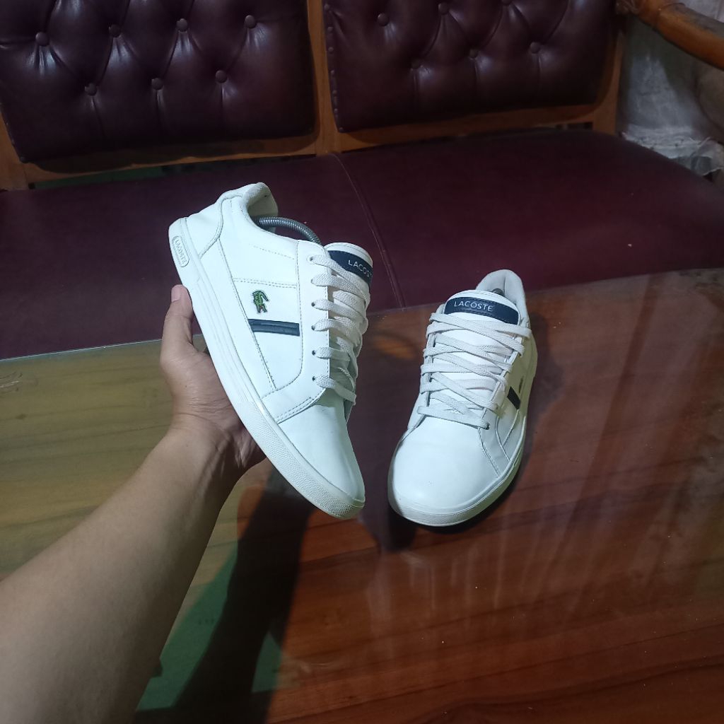 SEPATU LACOSTE EUROPA | SNEAKERS PRIA WANITA | SEPATU PUTIH KASUAL SECOND BRAND