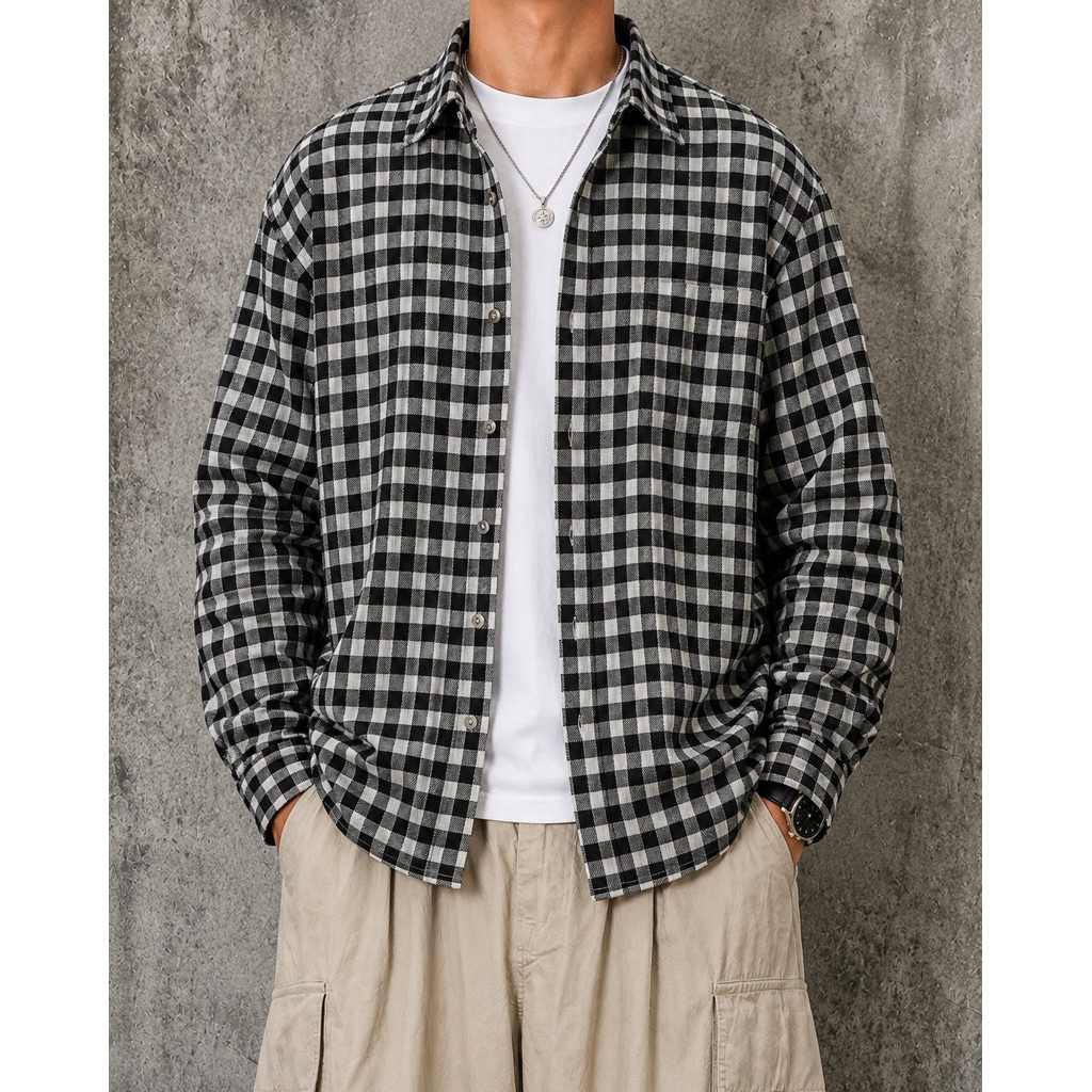 Blackred Flannel Wol Outer size L