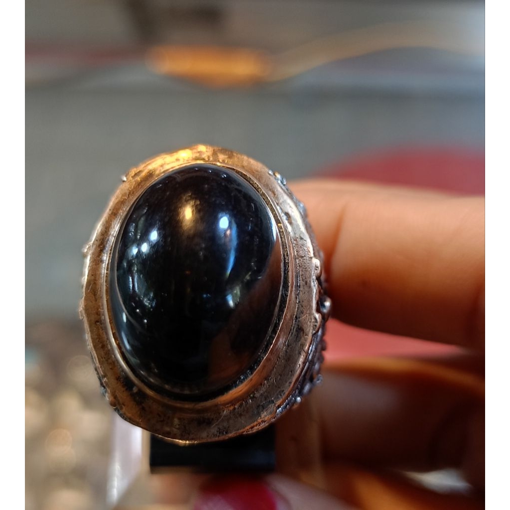 Cincin fosil kelor hitam (Natural)